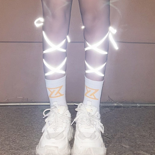 Christmas Reflective Luminous Dance Strap Women's Socks