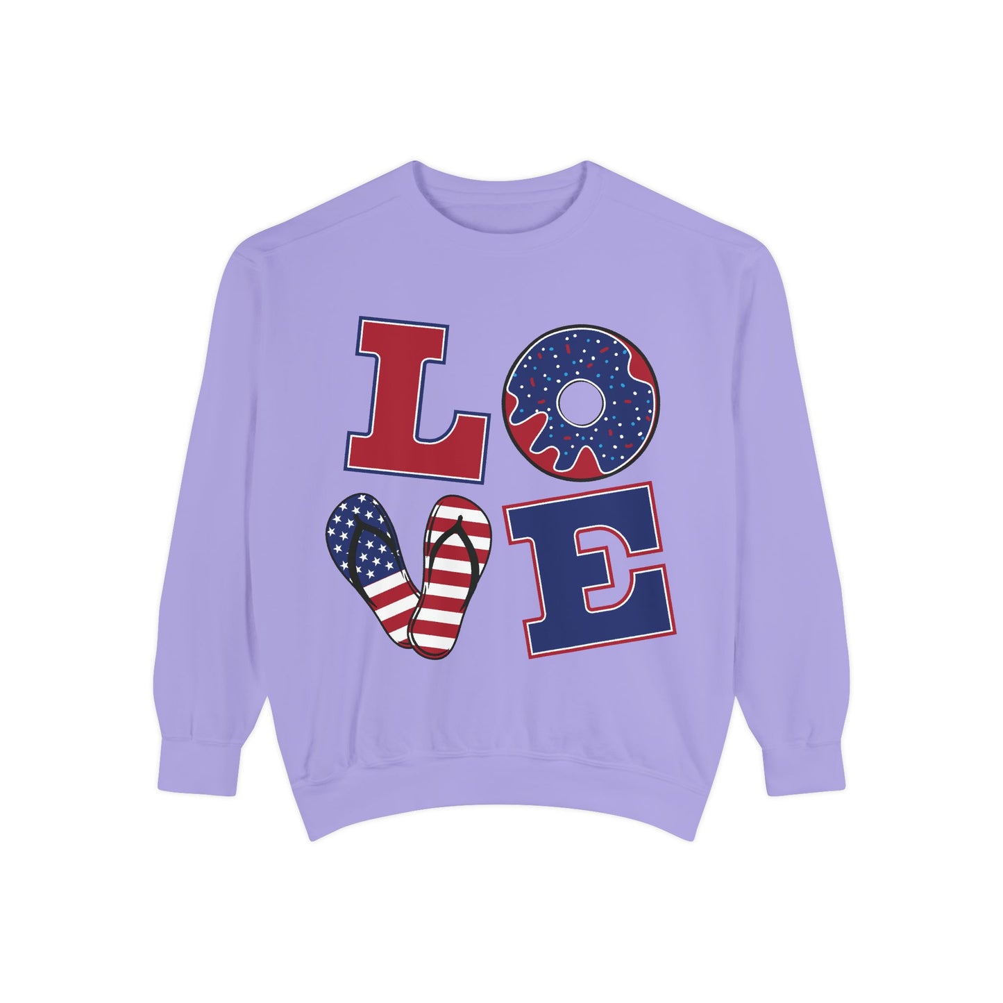 Love-Themed Unisex Garment-Dyed Sweatshirt - Perfect for Holidays and Everyday Comfort