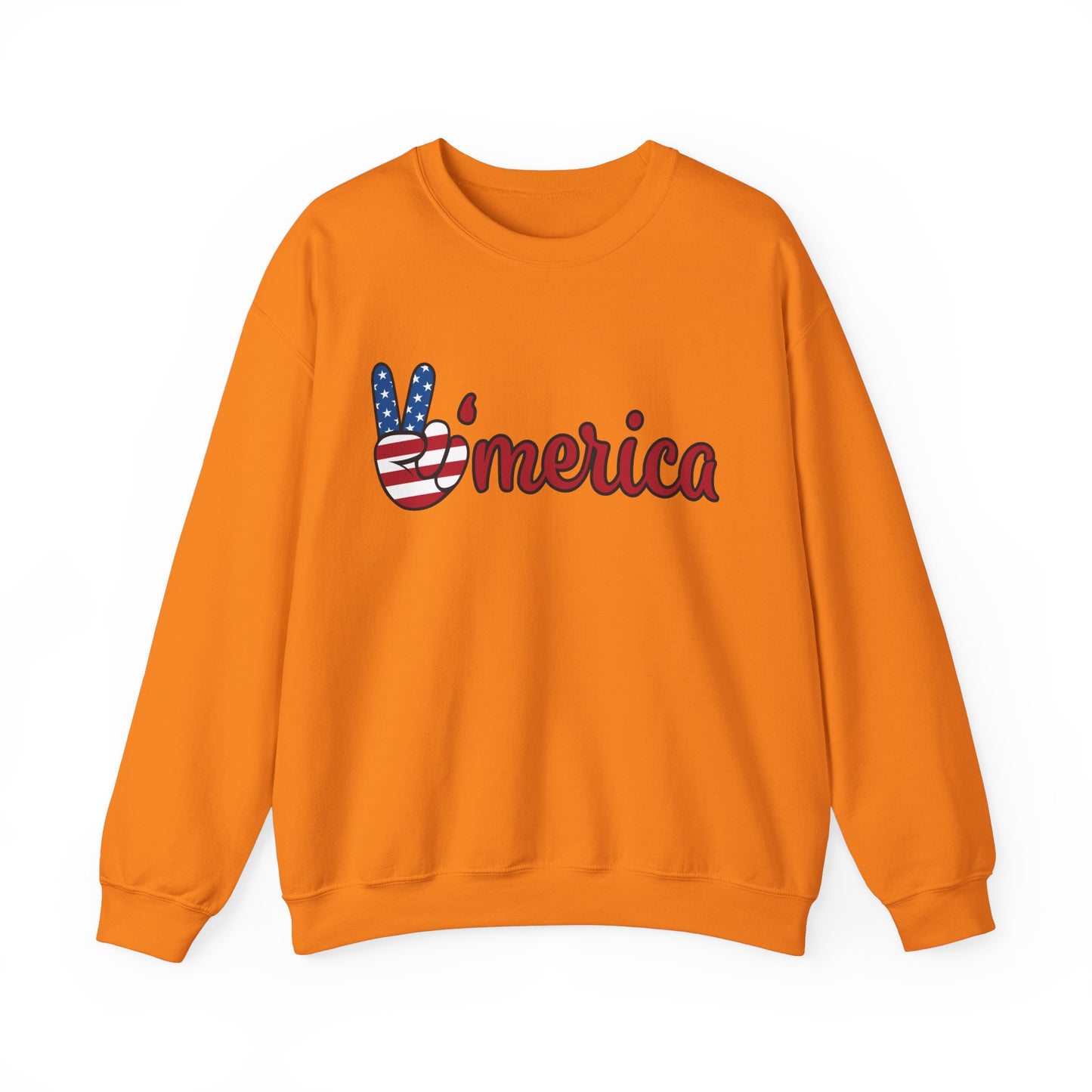 Unisex Heavy Blend™ Crewneck Sweatshirt - 'Peace Amercia' Graphic