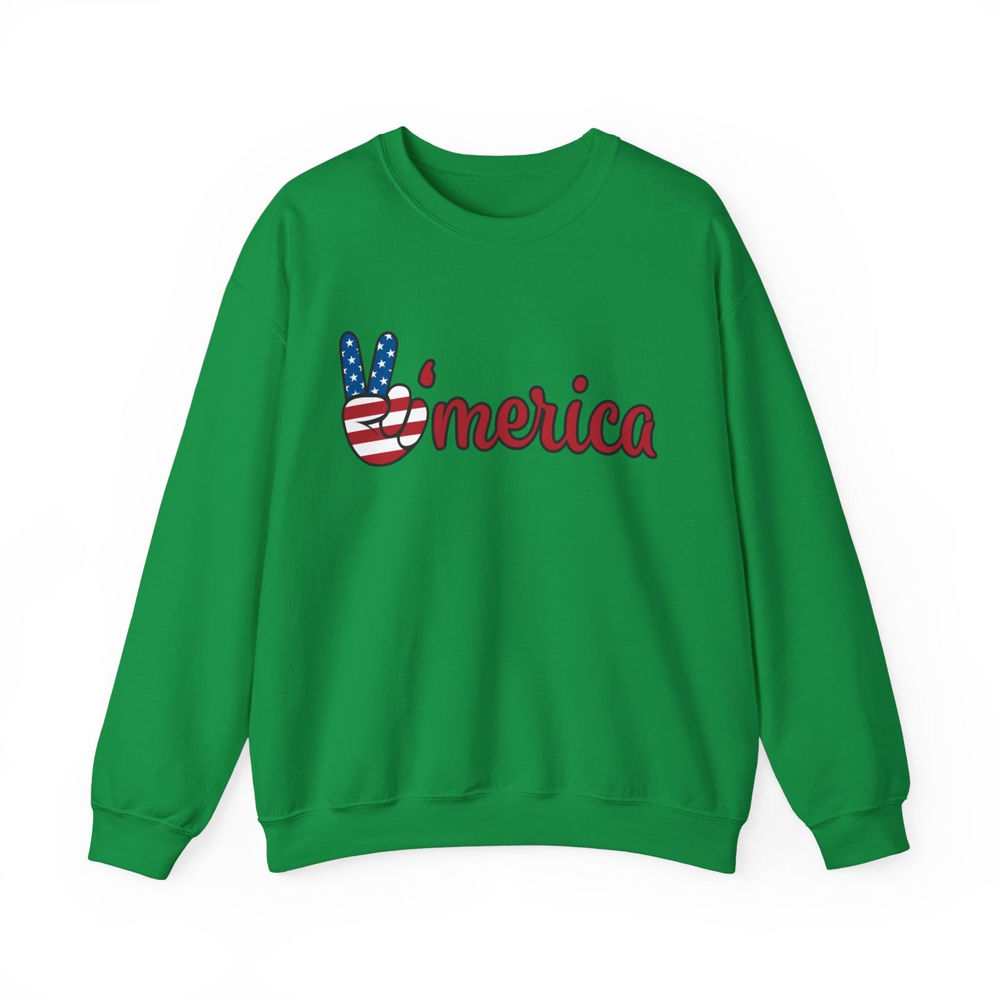 Unisex Heavy Blend™ Crewneck Sweatshirt - 'Peace Amercia' Graphic