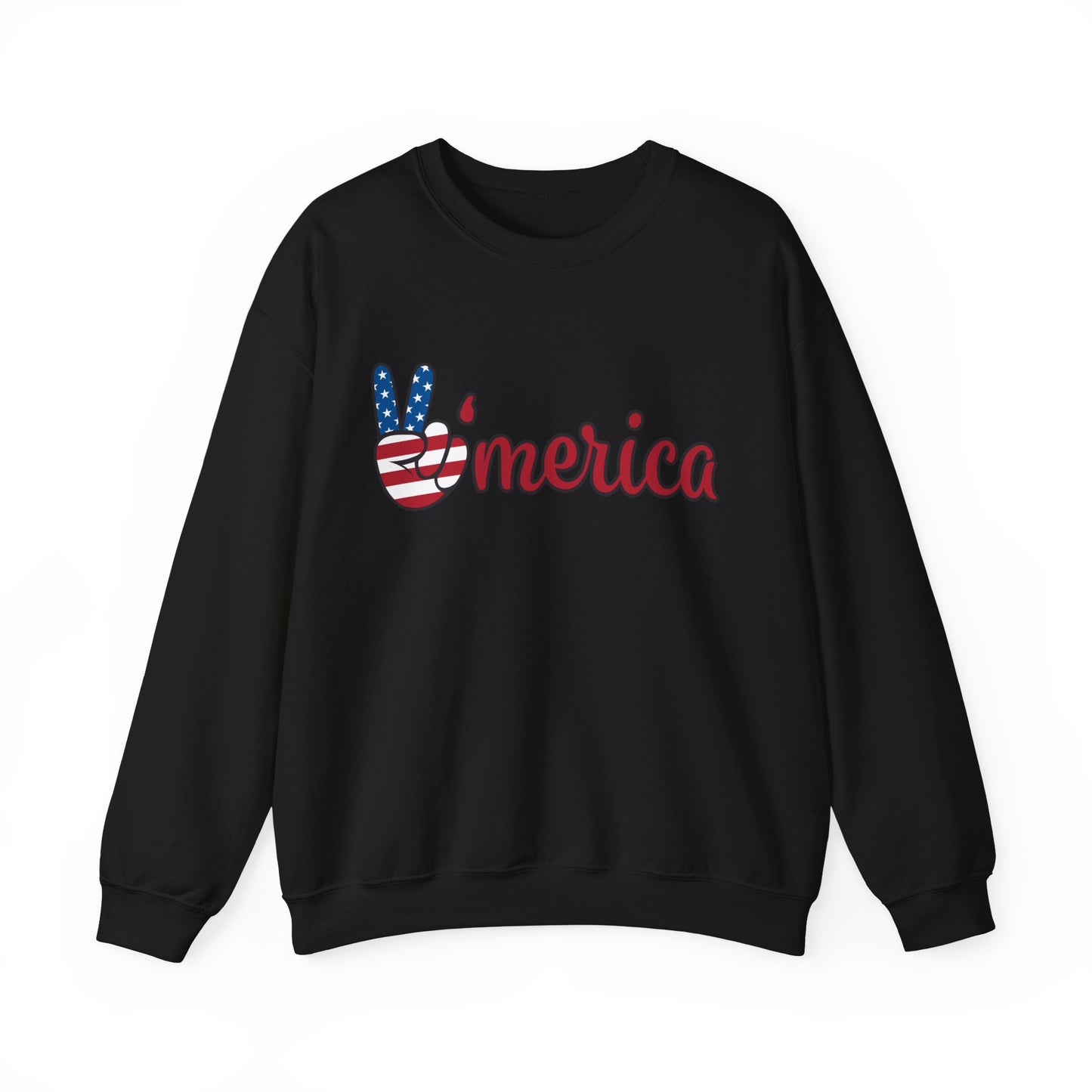 Unisex Heavy Blend™ Crewneck Sweatshirt - 'Peace Amercia' Graphic