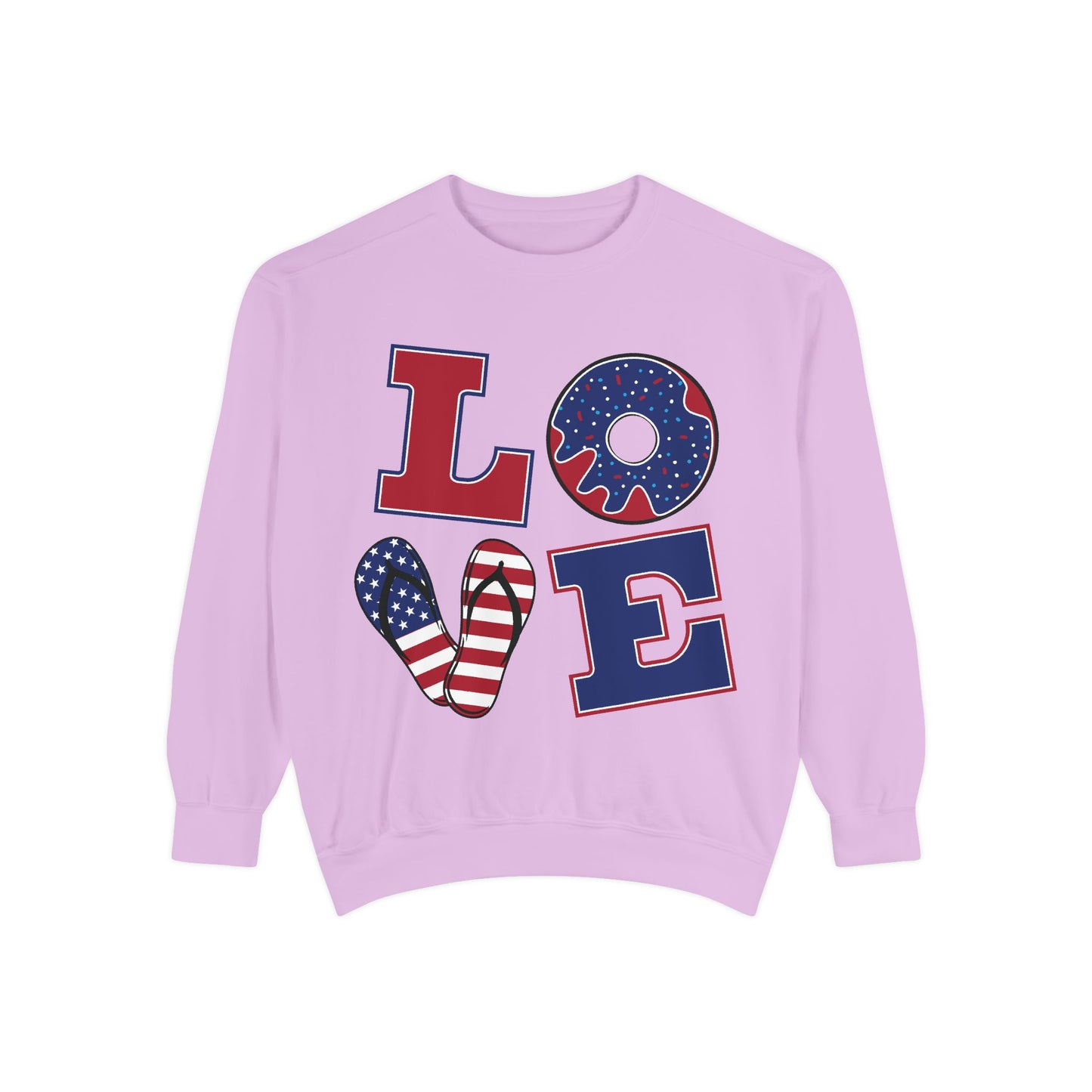 Love-Themed Unisex Garment-Dyed Sweatshirt - Perfect for Holidays and Everyday Comfort