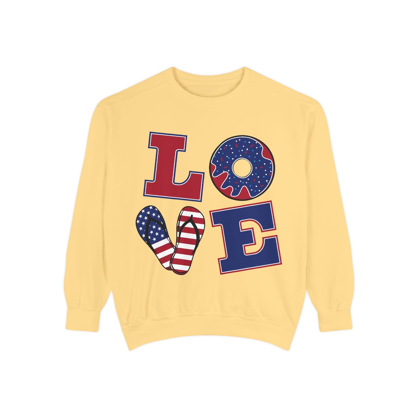 Love-Themed Unisex Garment-Dyed Sweatshirt - Perfect for Holidays and Everyday Comfort