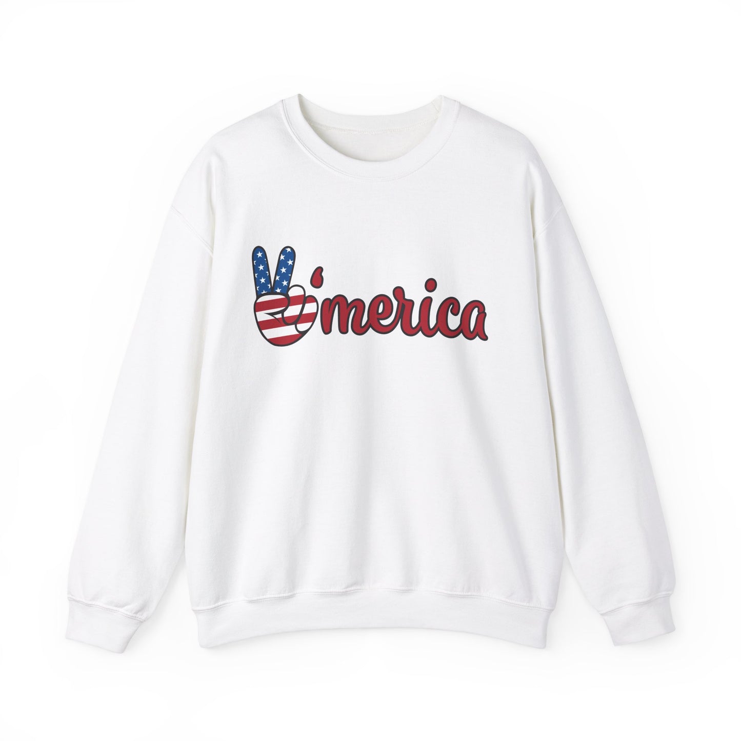 Unisex Heavy Blend™ Crewneck Sweatshirt - 'Peace Amercia' Graphic