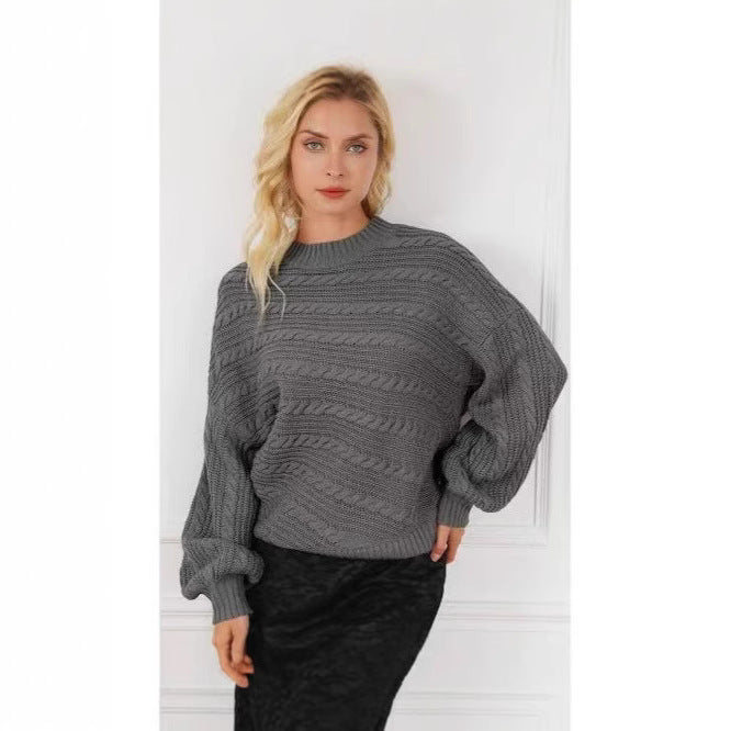 Winter New Twist Knitted Pullover Women's Casual All-matching