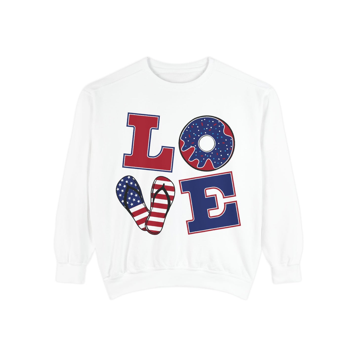 Love-Themed Unisex Garment-Dyed Sweatshirt - Perfect for Holidays and Everyday Comfort