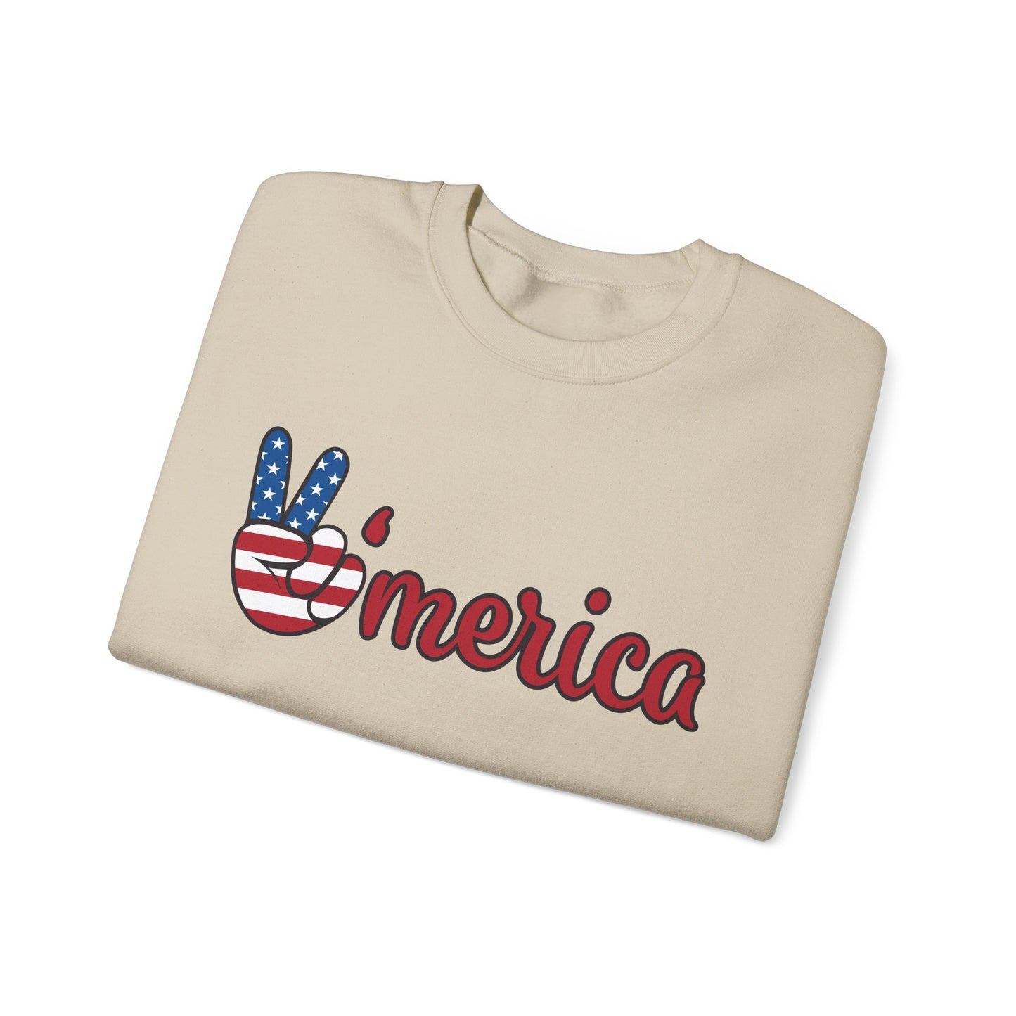 Unisex Heavy Blend™ Crewneck Sweatshirt - 'Peace Amercia' Graphic