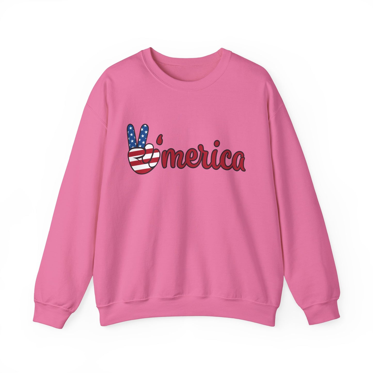 Unisex Heavy Blend™ Crewneck Sweatshirt - 'Peace Amercia' Graphic